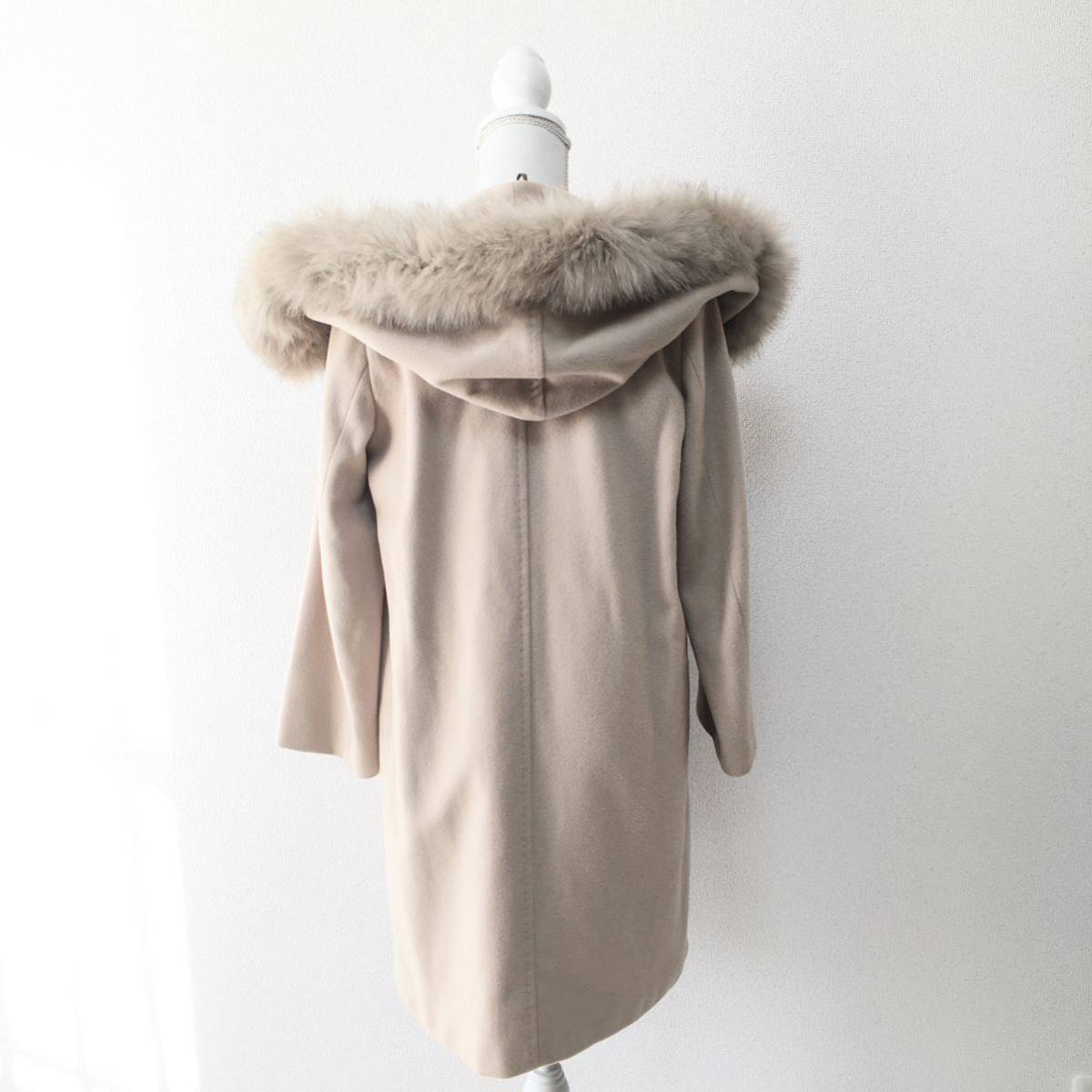 美品 MaxMara マックスマーラ STUDIO ファー ベルト コート 送料 美品 MaxMara マックスマーラ STUDIO ファー ベルト コート 送料