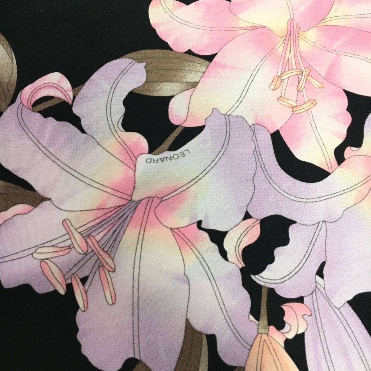 美品 近年 LEONARD レオナール カンカン 美しい花柄 ワンピース 美品 近年 LEONARD レオナール カンカン 美しい花柄 ワンピース