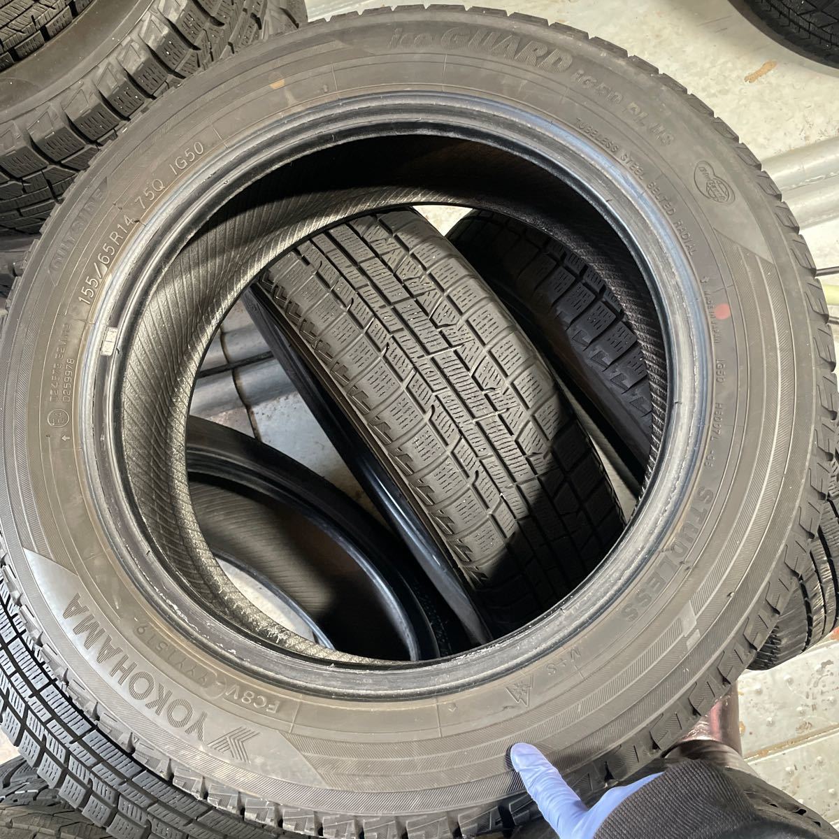 155/65R14 ヨコハマアイスガードiG 50plus 中古スタッドレスタイヤ4本