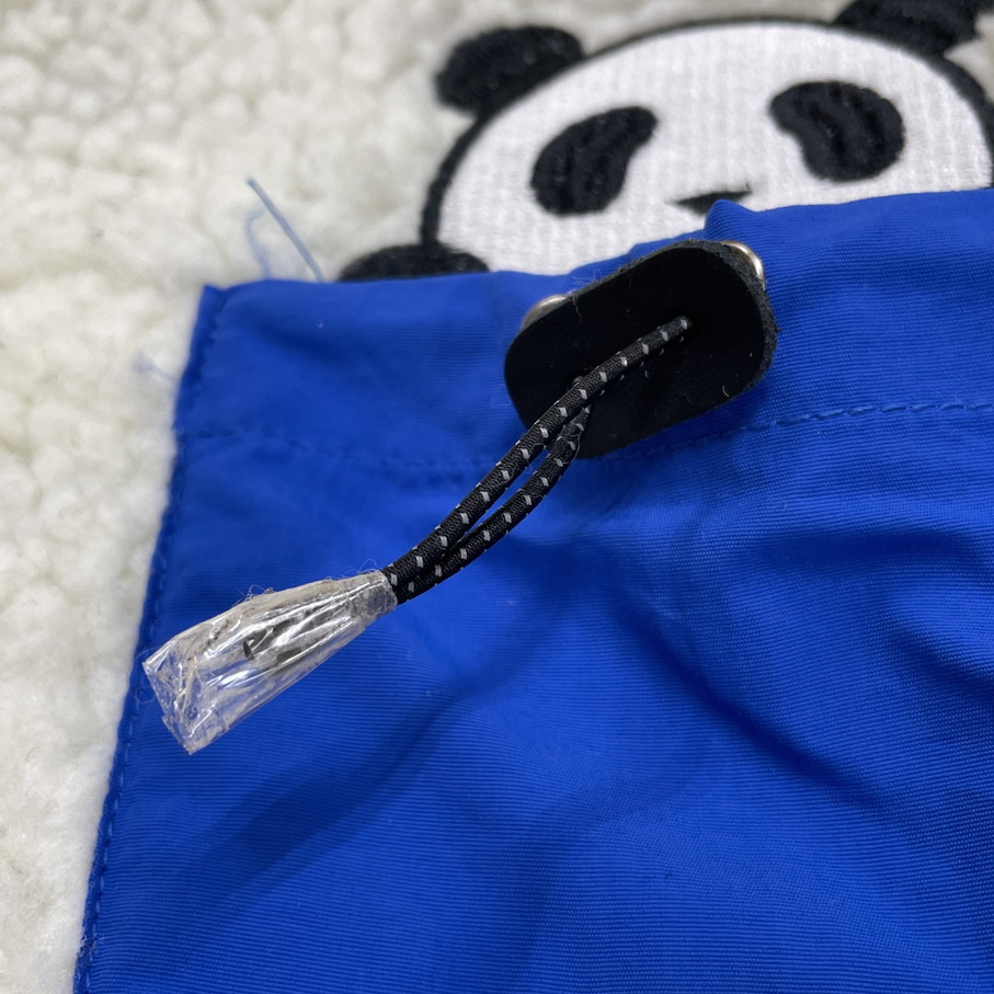 未使用品 PANDIESTA ホワイト×ブルー ボアフリースジャケット メンズ レディース 切換カジュアル耳付きフード レッド 刺繍 パンディエスタの画像7