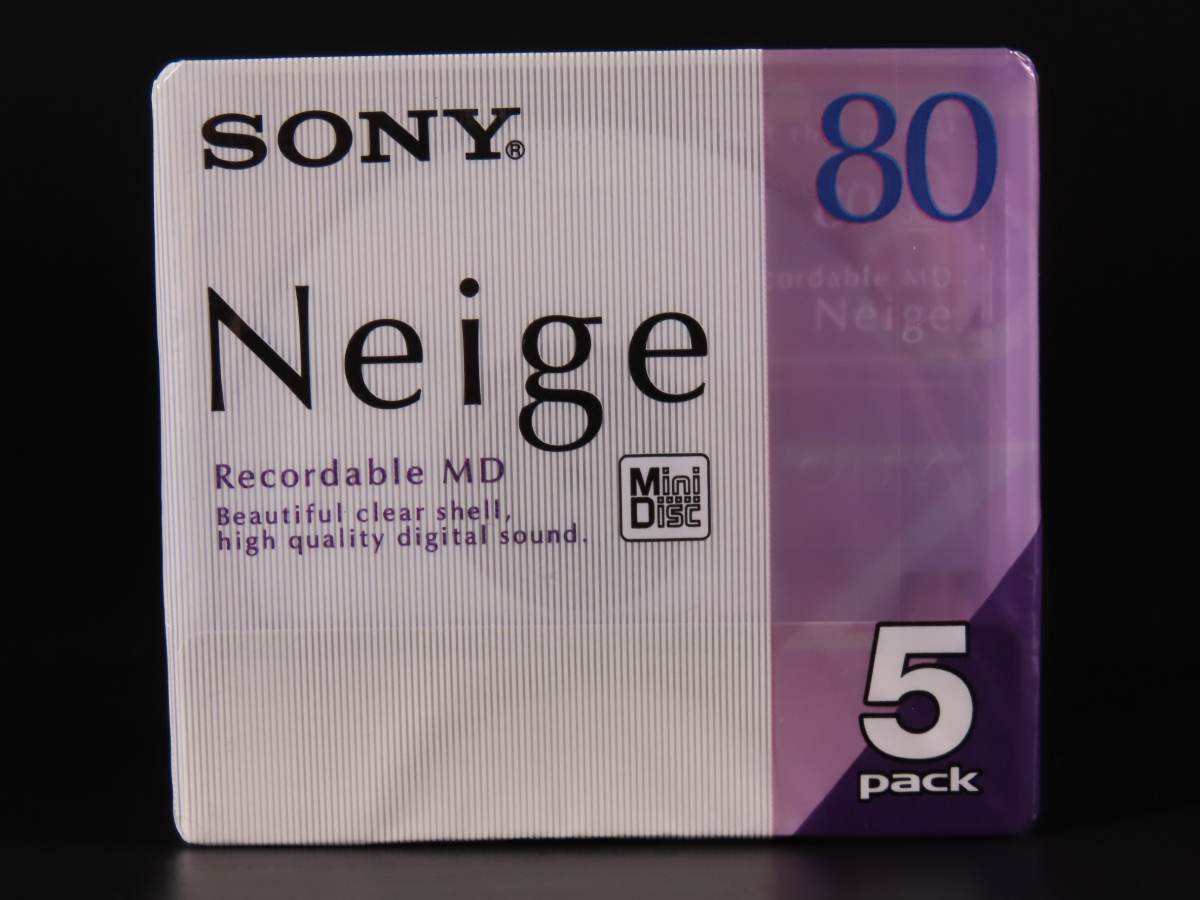 未開封品 SONY 80 Neige Mini Disc 5pack Recordable MD 録音用ミニディスク 80分 日本製 ソニー株式会社 5MDW80NED_画像2