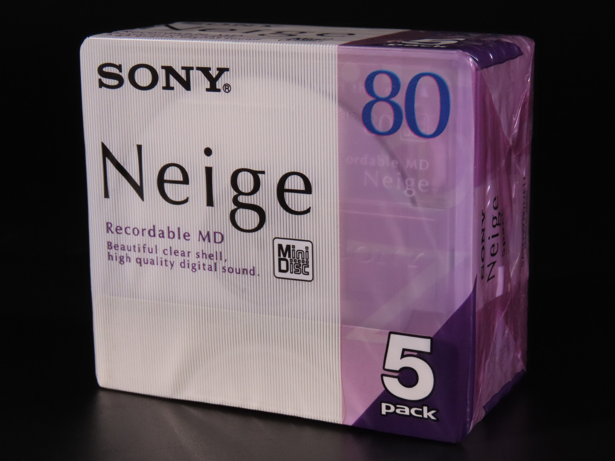 未開封品 SONY 80 Neige Mini Disc 5pack Recordable MD 録音用ミニディスク 80分 日本製 ソニー株式会社 5MDW80NED_画像1