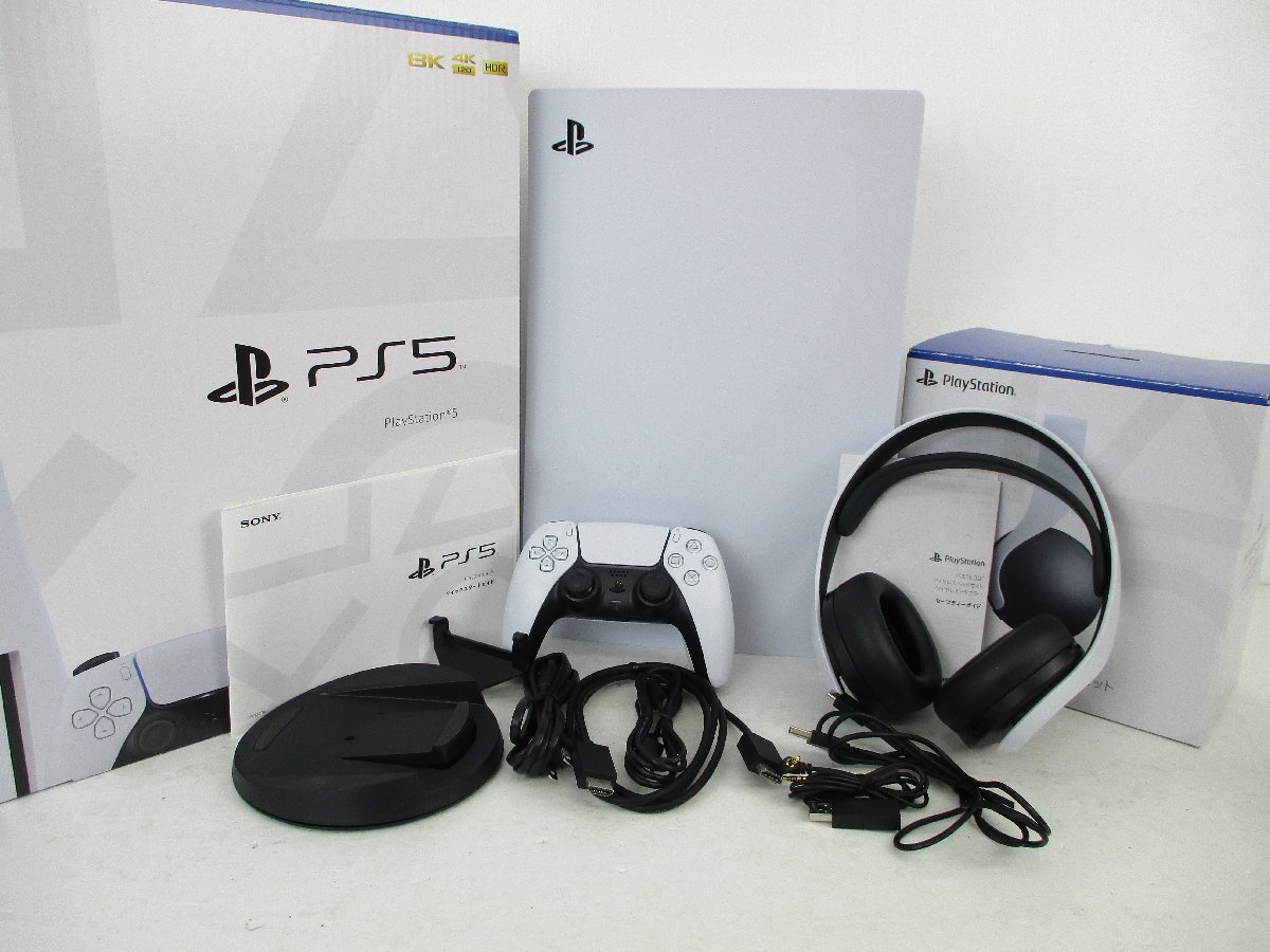 ジャンク品★PS5 プレステ5　本体（CFI-1200A01）　PULE3Dワイヤレヘッド★初期化済★動作未確認★現状品　【ゲ-369】_画像1