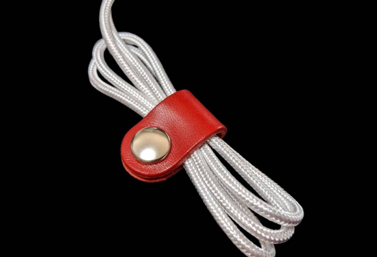  is possible to choose 5 color Tochigi leather red cow leather code clip original leather accessory Point ..