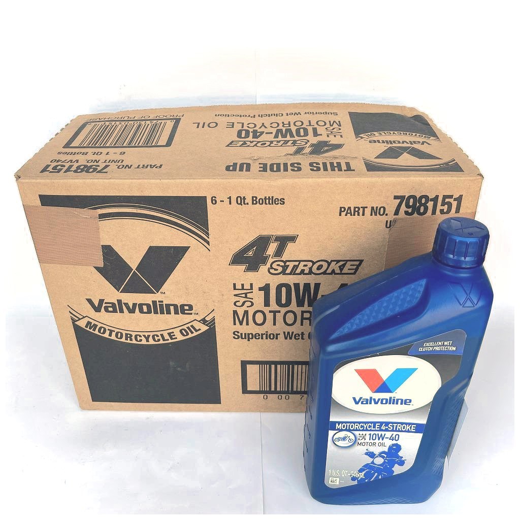 送料無料　宅配便発送　Valvoline バルボリン　4ストローク モーターサイクルオイル 10W-40 SL　1QT（946ml） お買得6本セット_画像4