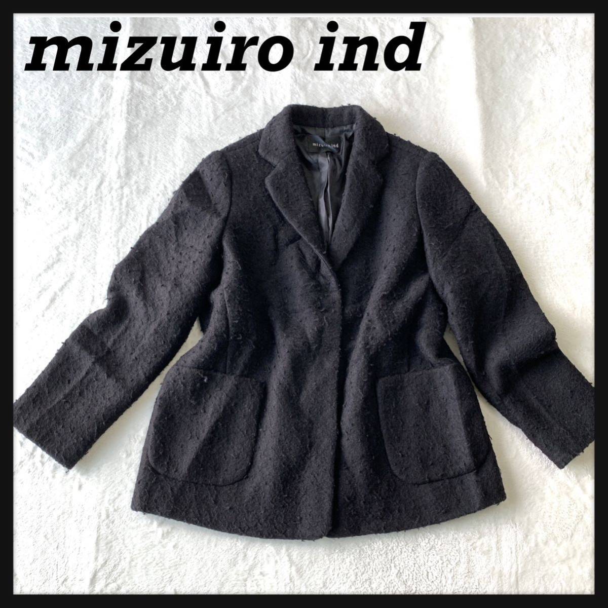 【人気】mizuiro ind ミズイロインド ウール テーラード ジャケット スナップボタン ナッピング加工
