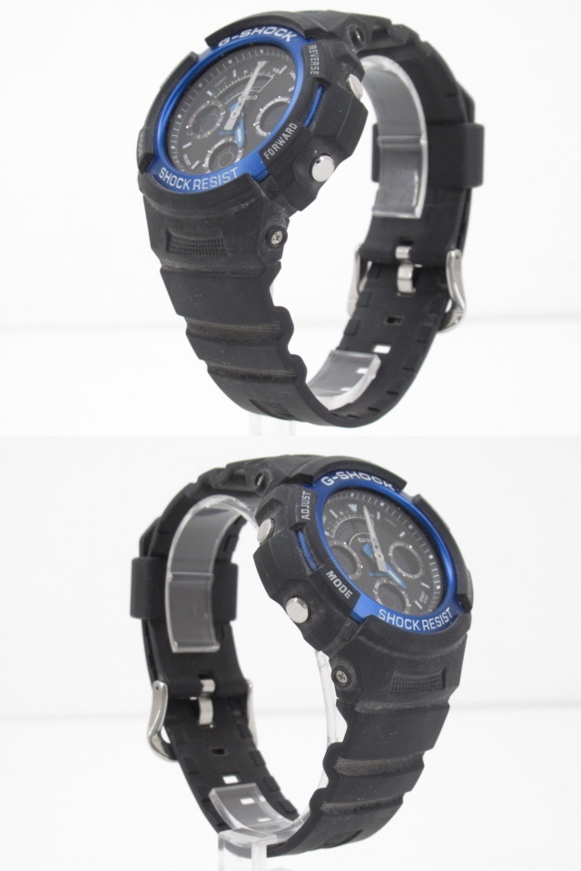 s60471-ap [送料950円]中古◇G-SHOCK ジーショック クオーツ デジアナ Gショック AW-591 腕時計 ブラック ブルー [154-231101]_画像3