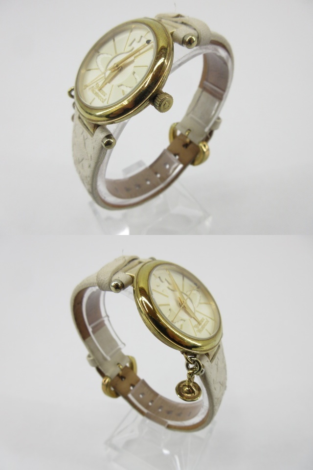 s60527-ap [送料950円]中古◇Vivienne Westwood ヴィヴィアンウエストウッド オーブ クォーツ VV006WHWH アナログ 腕時計 [155-231125]_画像3