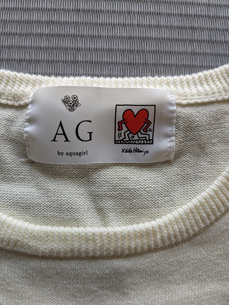 新品同様 AG by apuagirl キースヘリング ニット セーター 限定 エージーバイアクアガール Keith Haring_画像3
