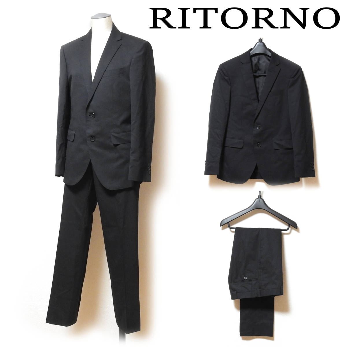 RITORNO リトルノ メンズスーツ セットアップ上下 サイズYA4 ブラック