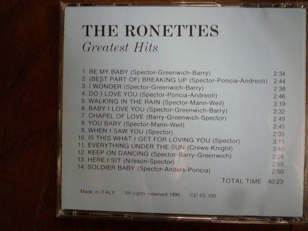 CD☆ ロネッツ　The Ronettes　Greatest Hits　☆Be My Baby, Chapel Of Love, Soldier Baby, Walking In The Rain_画像2