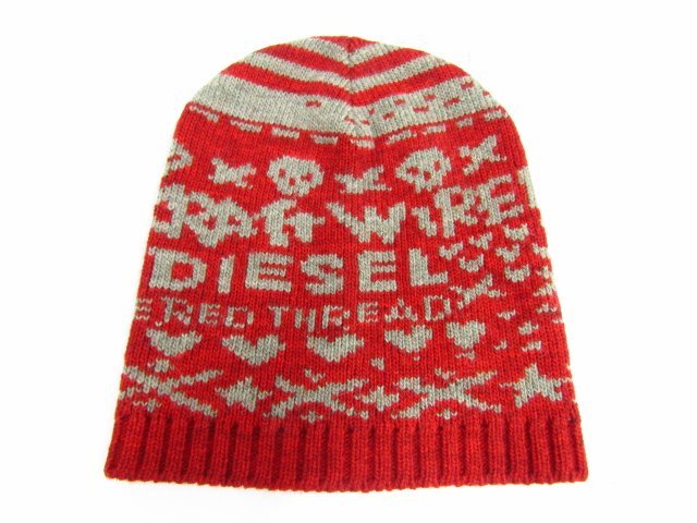 DIESEL ディーゼル マフラー ニットキャップ ノルディック 2点セット 中古品 ◆3064_画像4