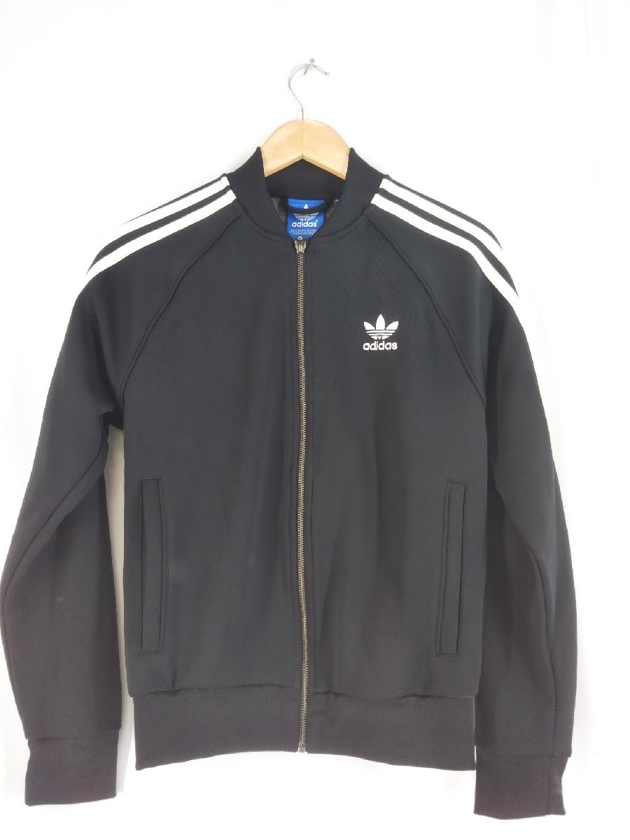 adidas originals アディダス SUPERSTAR TRACK TOP ジャージ トラックジャケット 3本ライン M 黒/白 ブラック AB9717_画像1