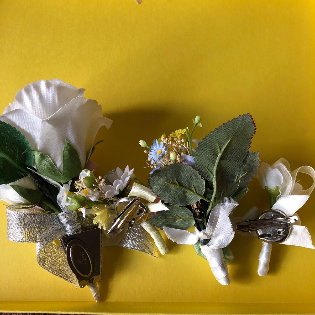 ハンドメイド　リングピロー　花冠　花のブレスレット　コサージュ　