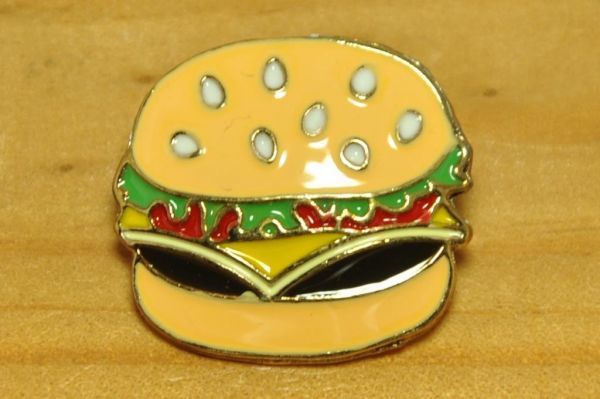 USA インポート Pins Badge ピンズ ピンバッジ ラペルピン 画鋲 ハンバーガー hamburger かわいい POP キュート アメリカ K045-1の画像1