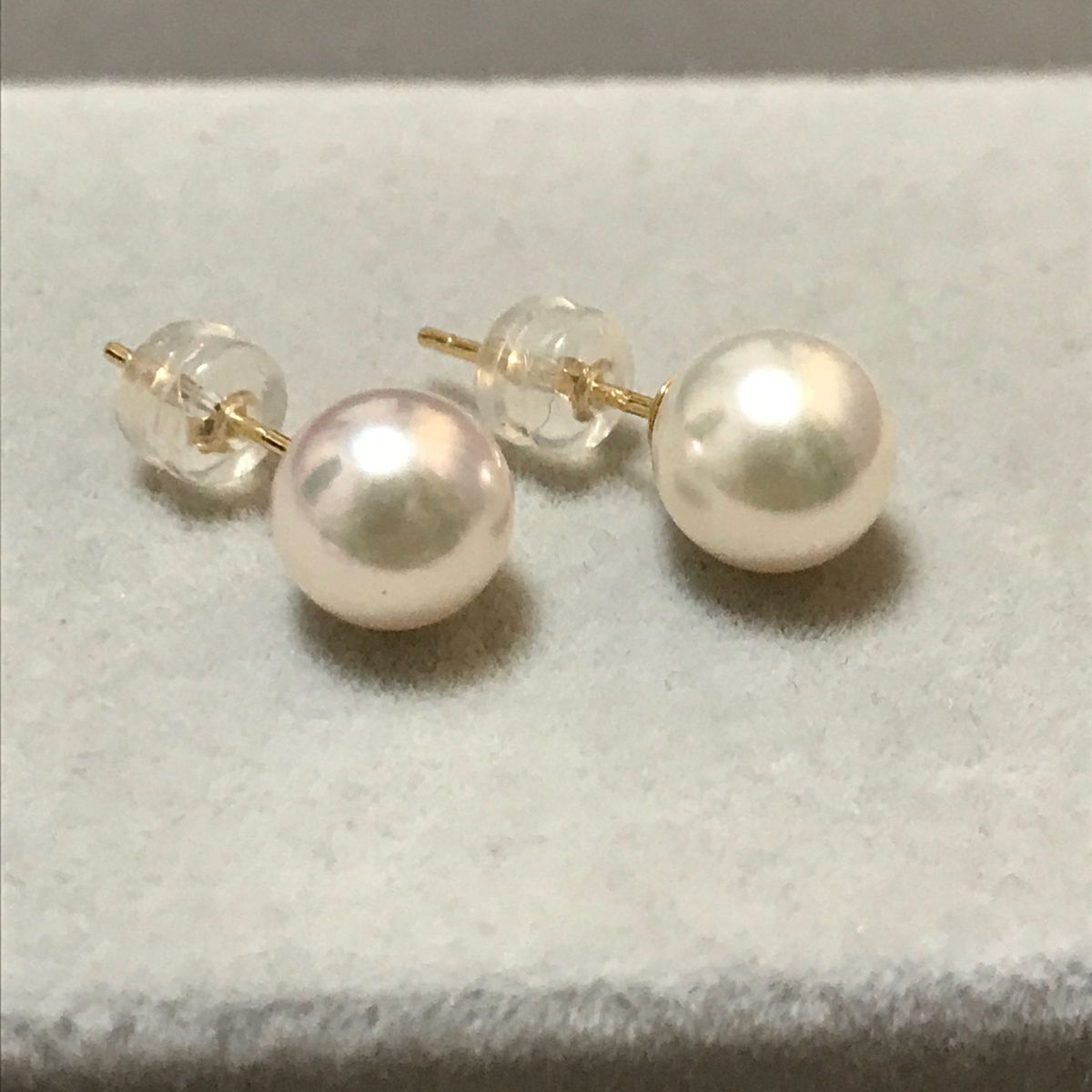 訳ありセール　新品　K18花珠7.5mm up ピアス パールピアス 本真珠 あこや真珠 真珠ピアス