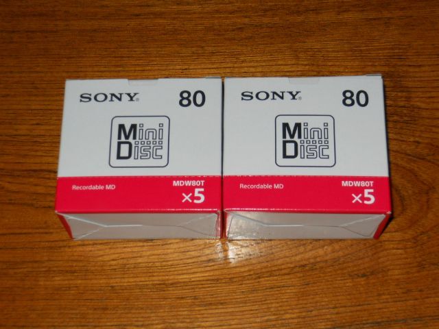 (57) MD ミニディスク 未開封・未使用 SONY 80 MDW80T 10枚 5枚入り箱2つ付き_画像1