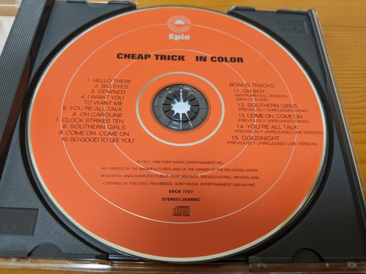 Cheap Trick『In Color』(チープトリック／蒼ざめたハイウェイ)国内正規版_画像4