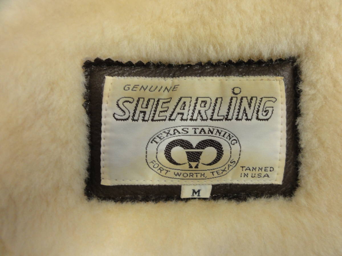 ♪ SHEARLING USA フライトレザージャケット 羊革ボアジャケット サイズＭ ※現状品■１００_画像7