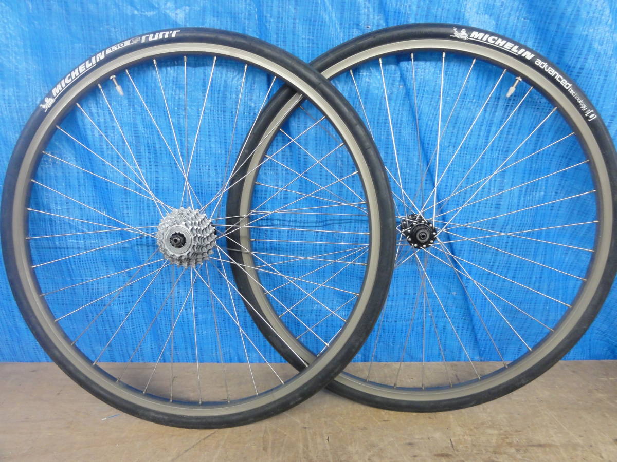 ♪自転車 タイヤ ホイールセット 2本セット MICHELIN/SHIMANO 26インチ ※ジャンク品　■１７０_画像1