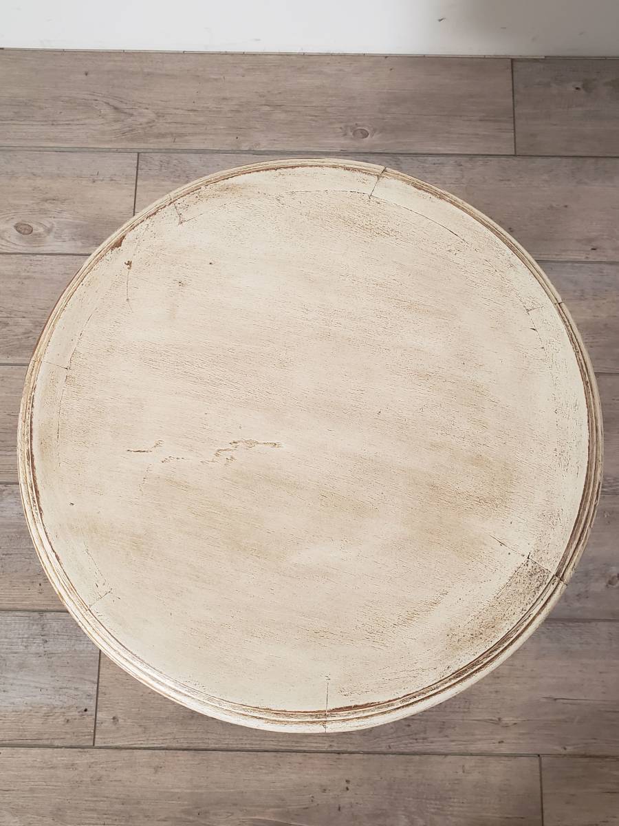 フランス アンティーク　木製 テーブル 　　ミルクペイント　シャビーシック.._画像6