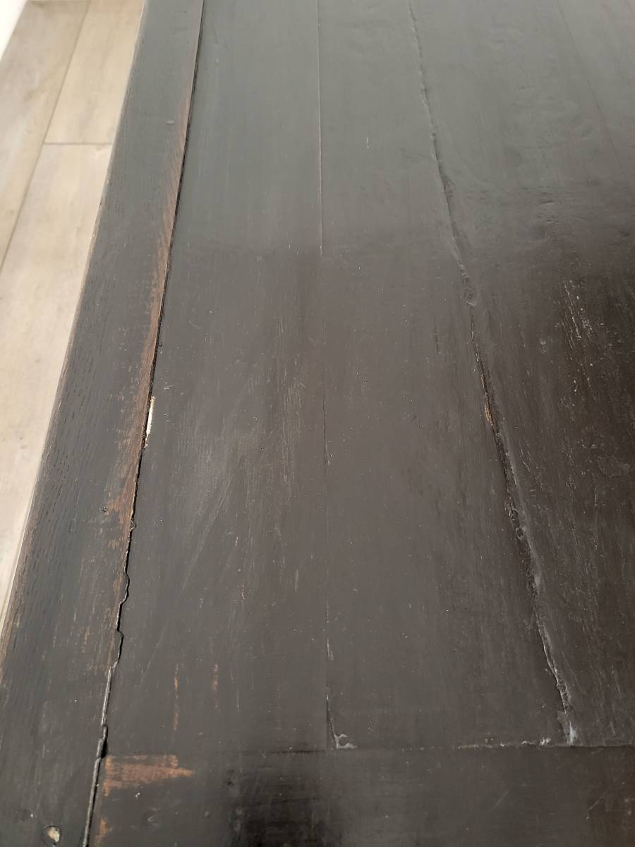 フランス アンティーク 木製のテーブル 黒いテーブル 引き出し有り_画像10
