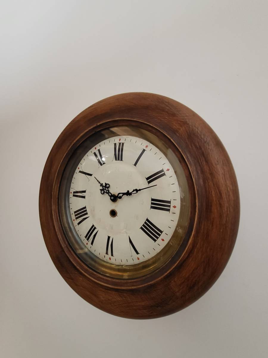 フランス アンティーク 　掛時計　木製枠　お洒落なオブジェ　アンティークのある暮らし　ショップデイスプレイ　店舗什器_画像5