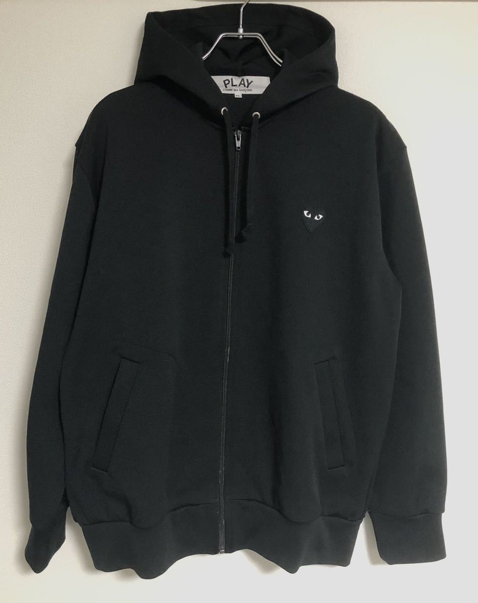 プレイコムデギャルソン ハートパーカー　comme des garcons play ジップパーカー シーディージー　CDG ブラック　HOODIE ジップアップ　XL_画像3