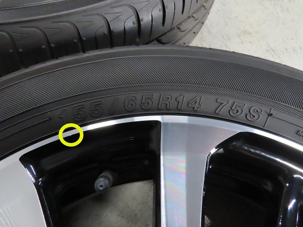 超バリ溝 ホンダ N-BOX カスタム 155/65R14 純正 JF3 JF4 ヨコハマ ブルーアース 4.5J +40 PCD100 4穴 14インチ ガリ傷無しの画像10