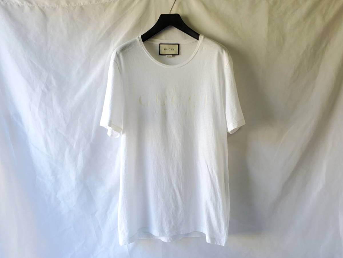 グッチ Tシャツ トップス カットソー ロゴT ホワイト 白 Lサイズ GUCCI