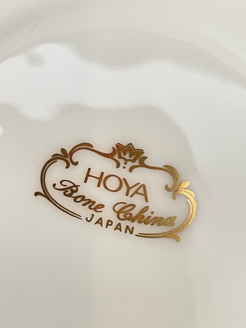 ● コレクター必見 未使用 HOYA ホヤ カップ&ソーサー 2客 色違い ボーンチャイナ 茶器 洋食器 珈琲 コーヒー 紅茶 かわいい おしゃれ Kt64_画像8