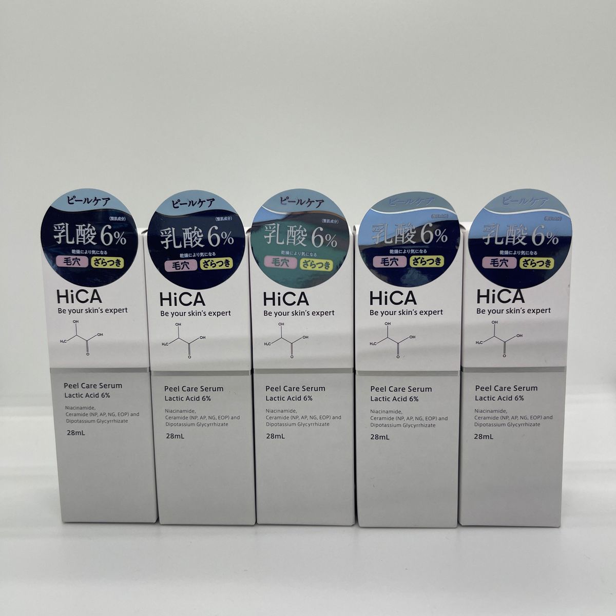 5点セット　ヒカ HiCA ピールケアセラム 乳酸6% 28ml 角質ケア 美容液 無添加 日本製 保湿型AHA 乳酸 