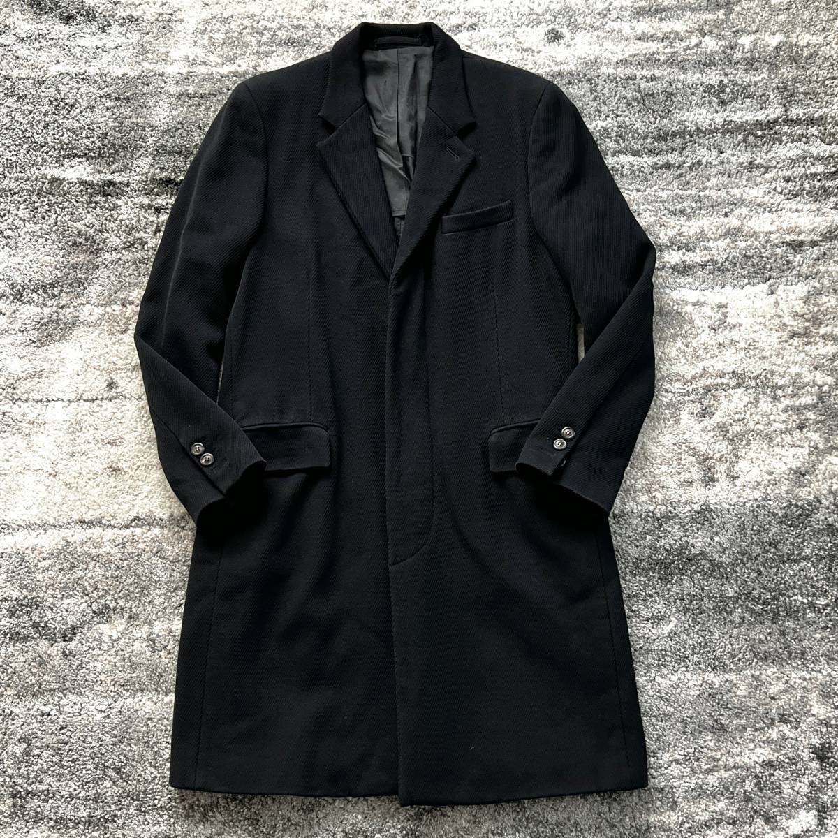 ◆本人期 MARTIN MARGIELA 10 マルタンマルジェラ 03AW チェスターコート 48 BLACK CHESTER COAT メンズ ARCHIVE ヴィンテージ