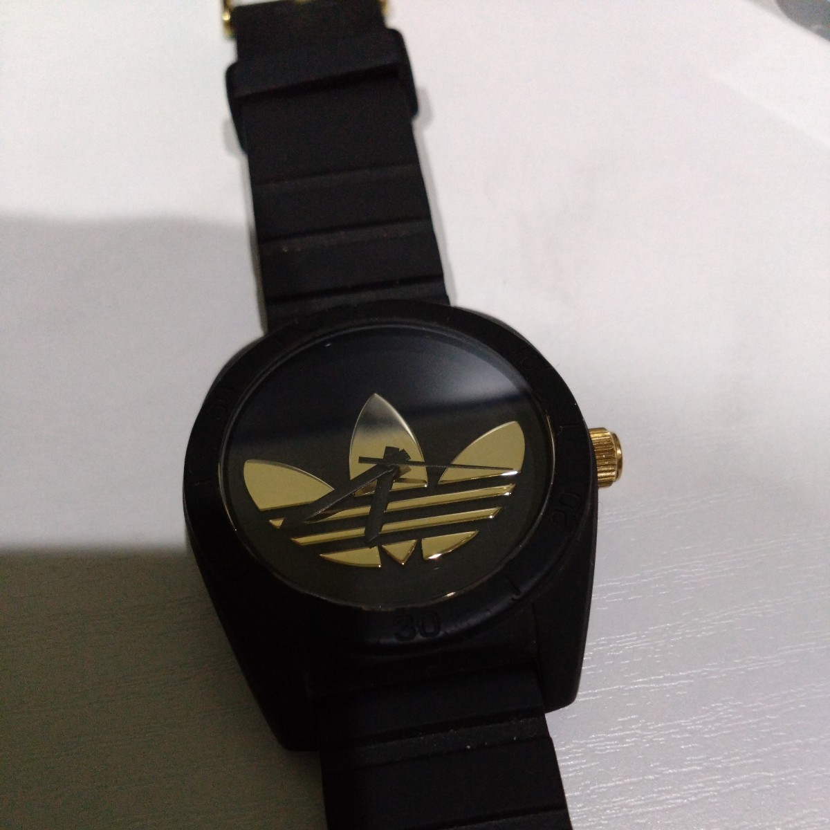 adidas アディダス ADH2912 メンズ腕時計 ラバーベルト 黒 動作品_画像5