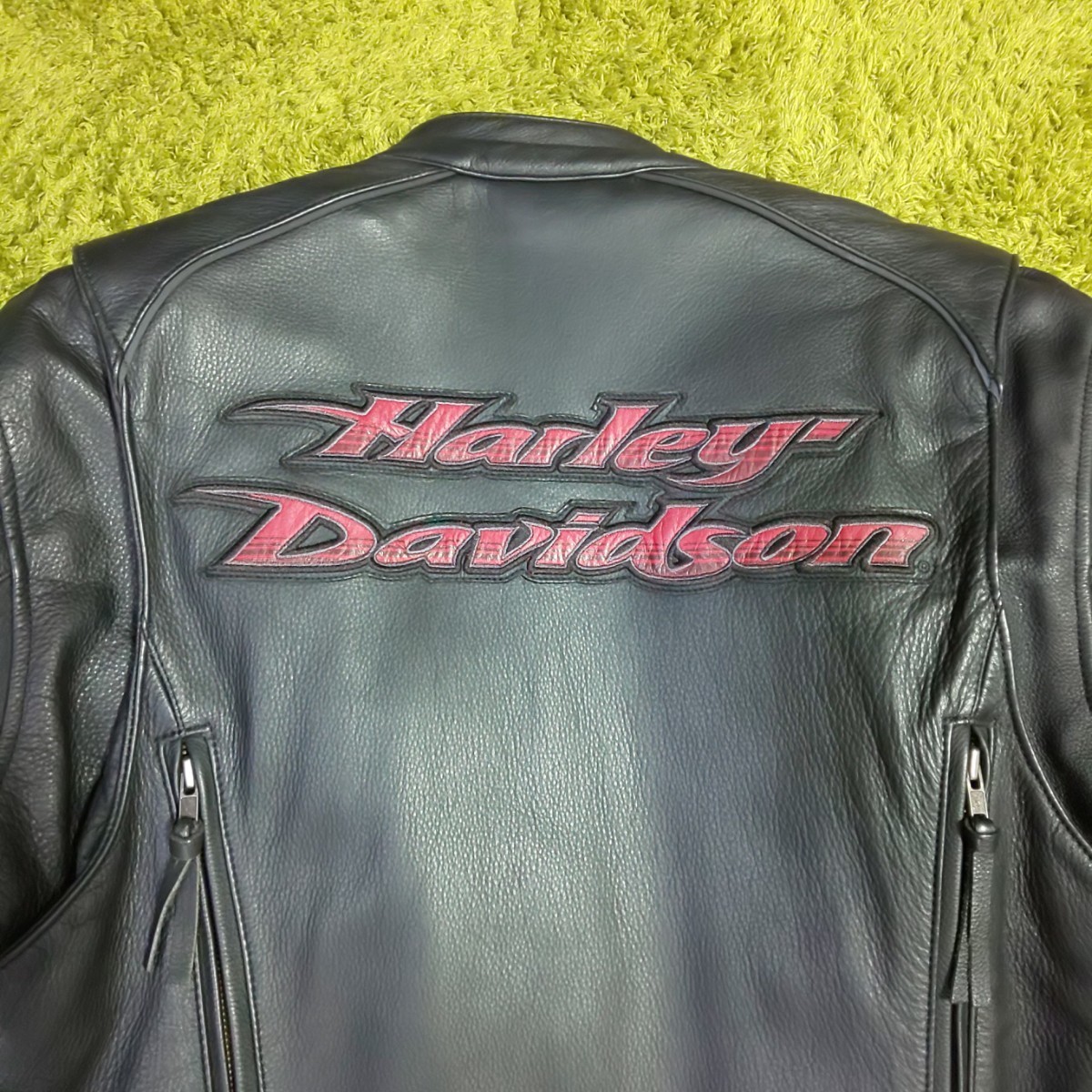 HARLEY DAVIDSON ハーレーダビットソン　レザージャケット　レザーブルゾン　ブラック　ライディング　バイカー　Mサイズ _画像7