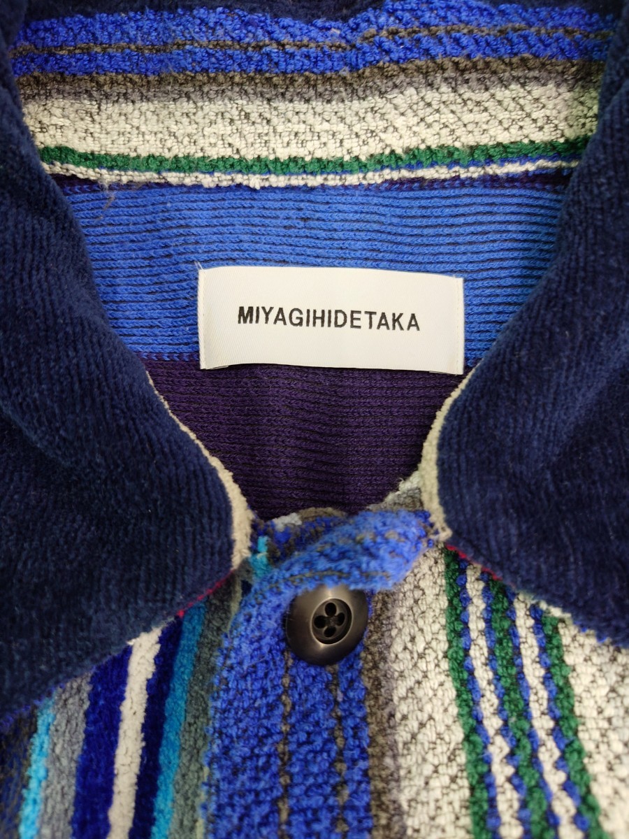新品 MIYAGI HIDETAKA Remake Pile Shirts リメイク パイル シャツ ブルー 青系 MIYAGIHIDETAKA ミヤギヒデタカ バンダナ ジャケット_画像3