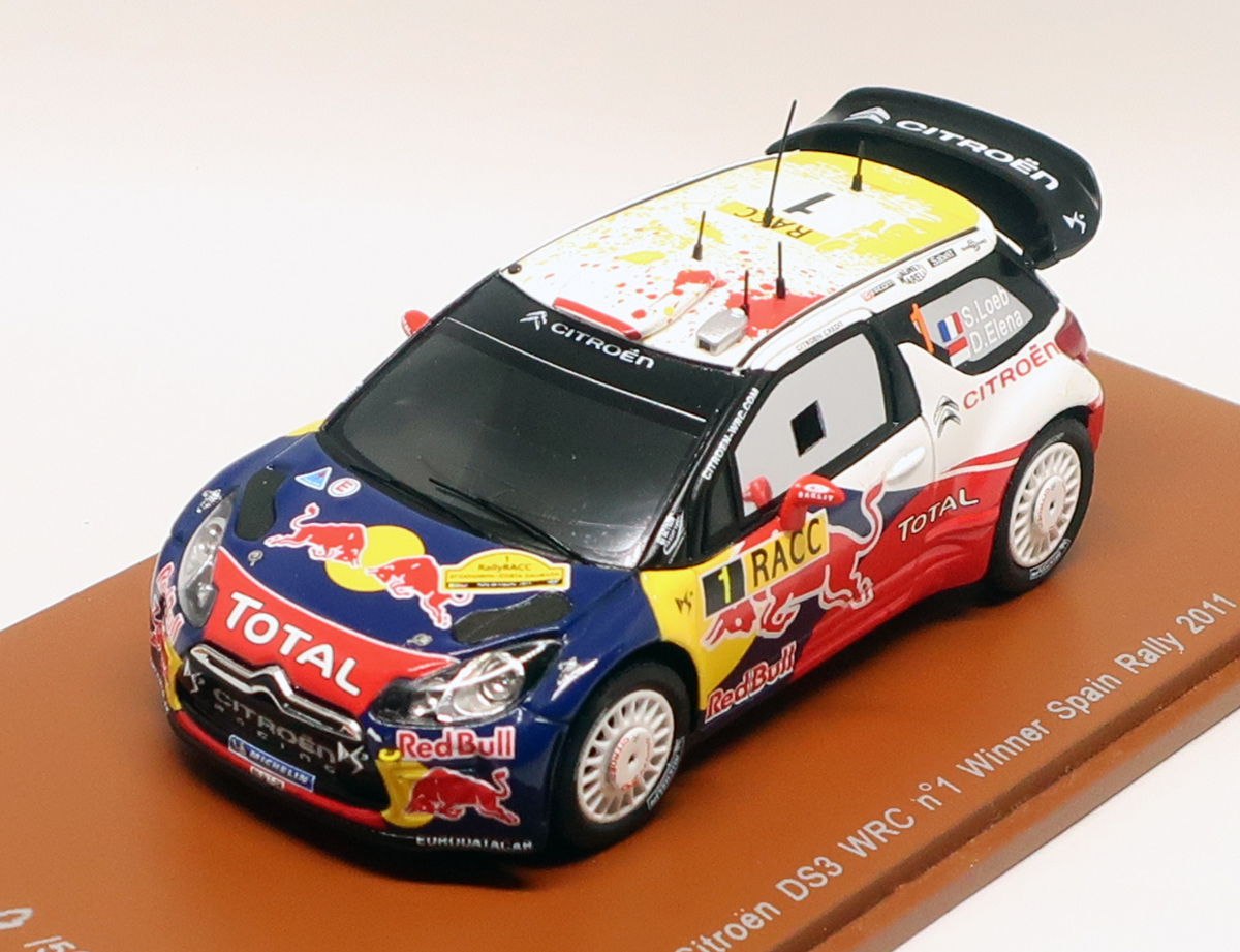 スパーク 1/43 シトロエン DS3 WRC 2011 スペインラリー 優勝 S.ローブ (スリーブケース無し)_画像2