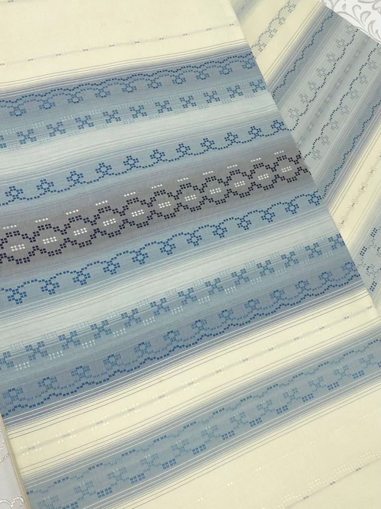 日本工芸会正会員 秋山眞和 袋帯 藍染花織 手織 本藍染 紬 正絹 K136