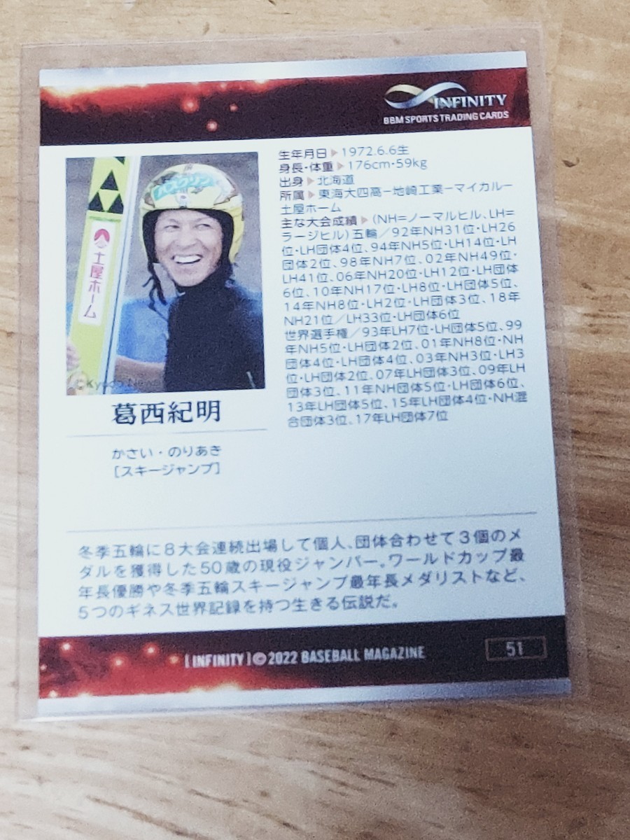 BBMスポーツトレーディングカード　INFINITI 2022　葛西紀明　_画像2