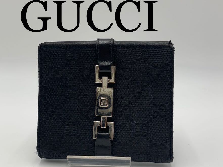 GUCCI グッチ　二つ折り財布　GGジャッキー　ブランド　オシャレ_画像1