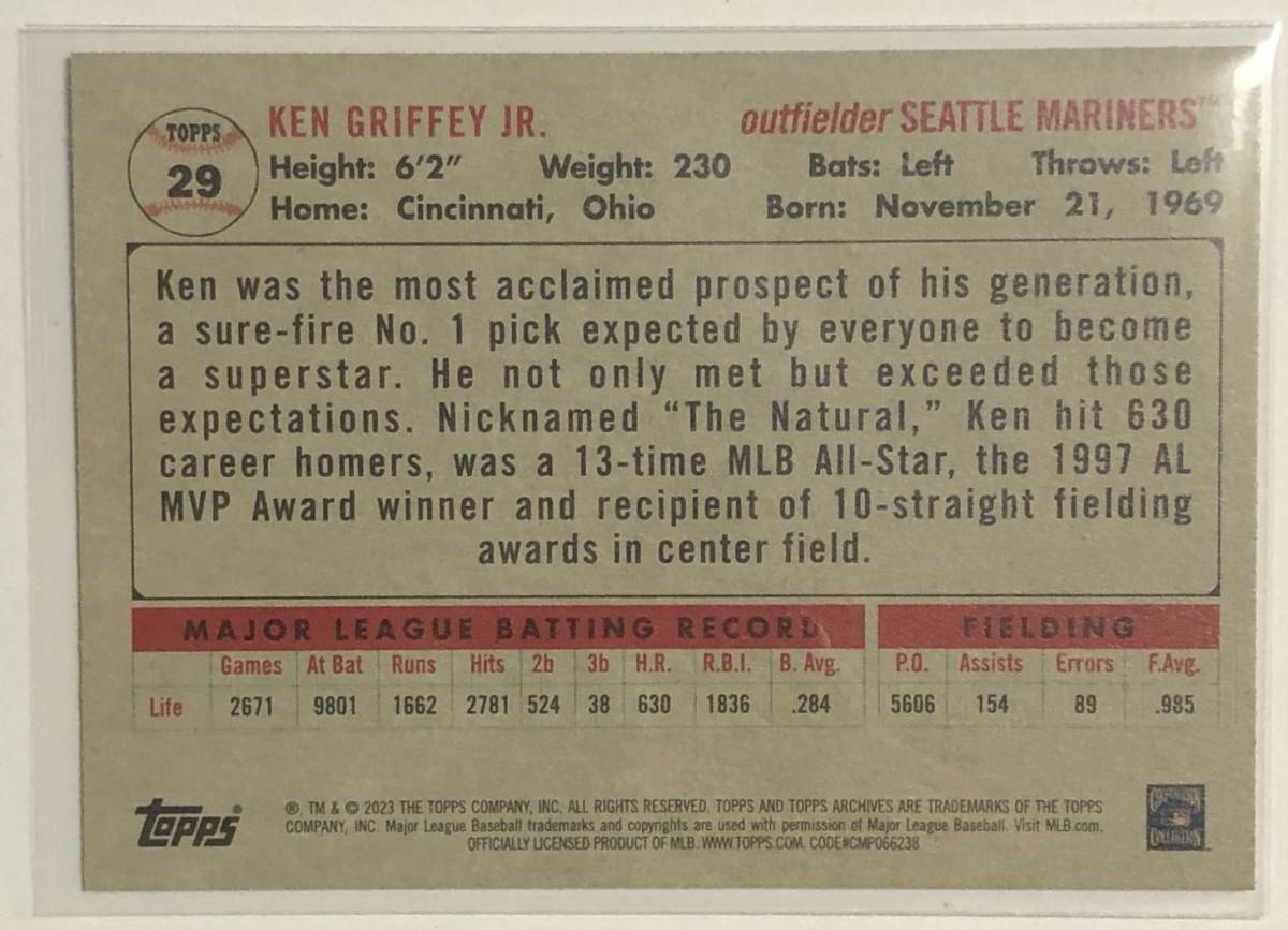 最新Ken Griffey Jr. 2023 Topps Archives #29_画像2