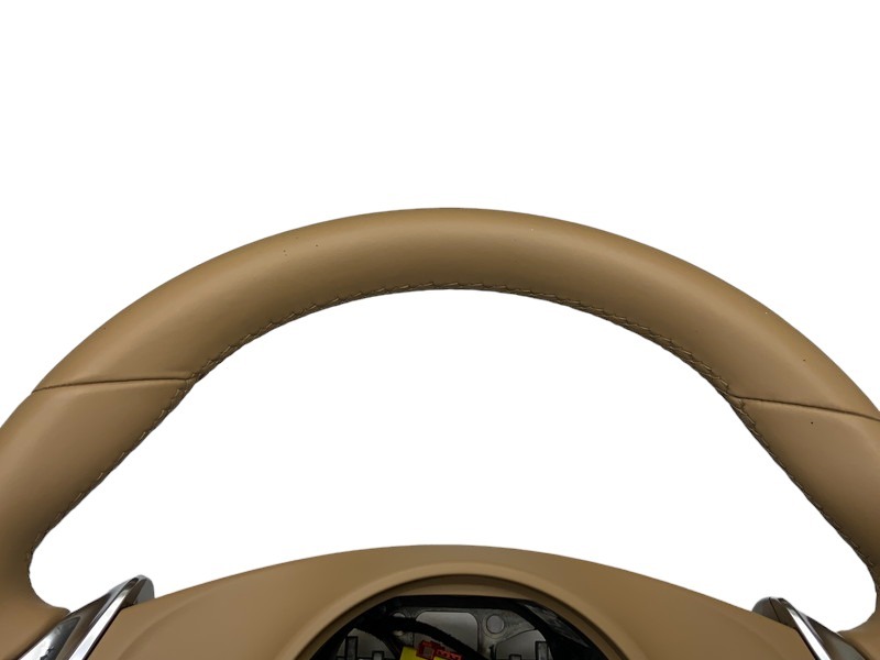 PR008 92A Porsche Cayenne S hybrid leather steering whee steering wheel * beige [ animation equipped ]0