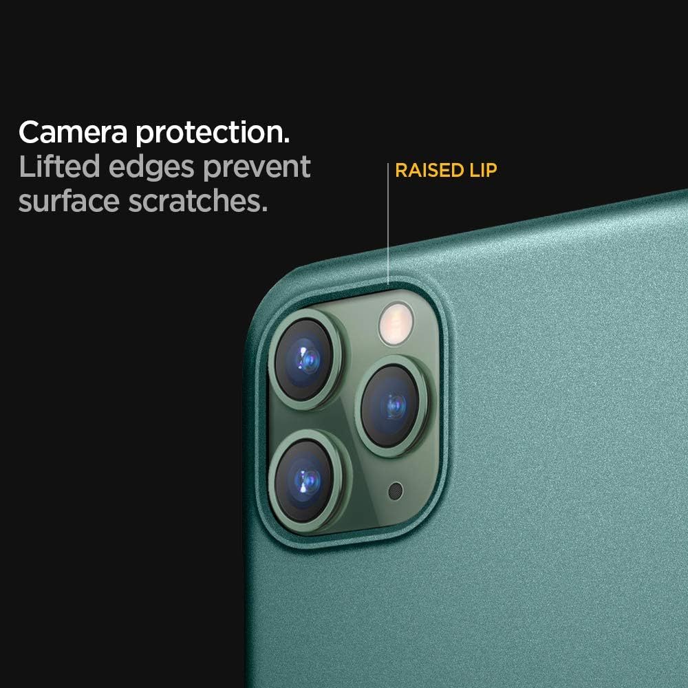 【Spigen】 iPhone11 ProMaxケース 6.5インチ対応 超極薄 レンズ保護指紋防止 シン・フィット ACS00410 (ミッドナイト・グリーン)_画像6
