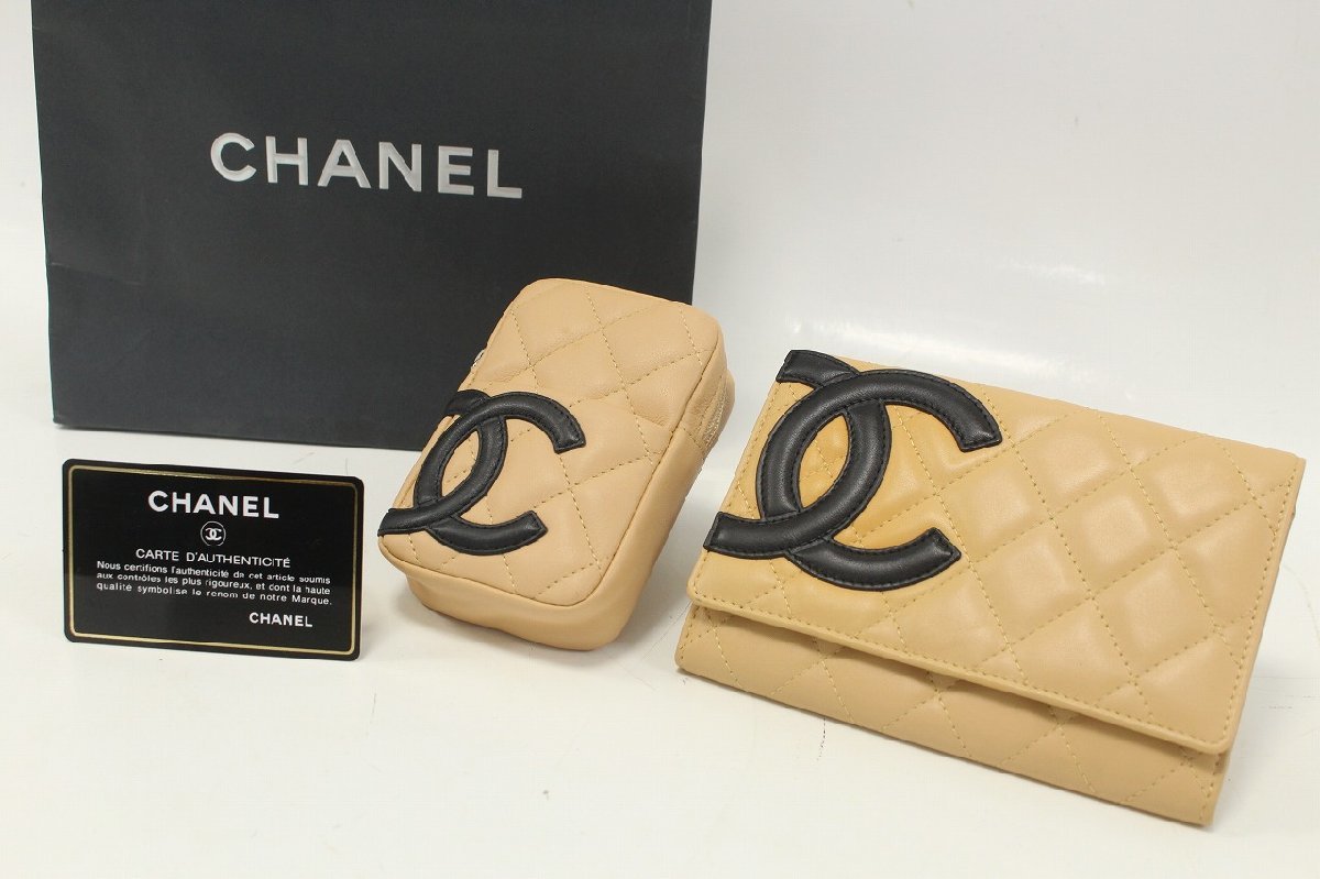 【1円～】未使用保管品 CHANEL シャネル カンボンライン 二つ折り 財布 シガレットケース ２点 セット 正規品保証 11-F023/1/060_画像1