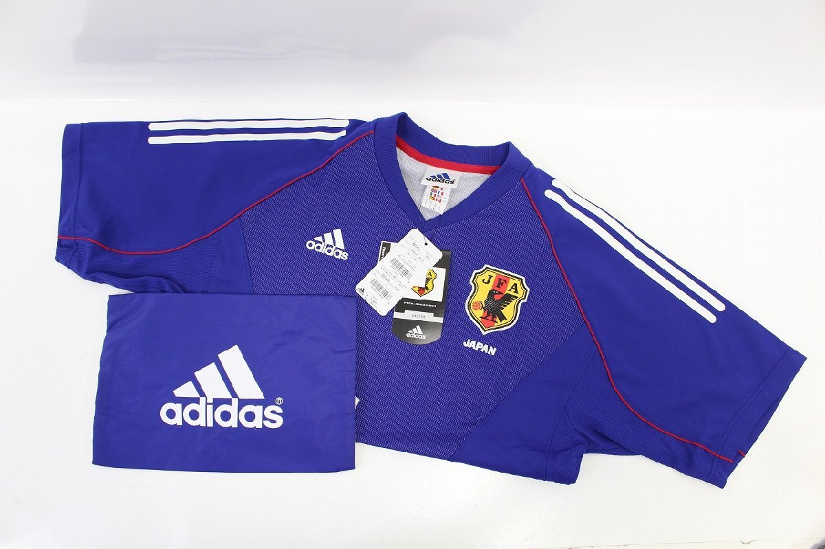 未使用保管品 サッカー日本代表 2002 タグ付き adidas ユニフォーム 収納袋 アディダス SAMURAI BLUE ② 11-G028/1/60P_画像1