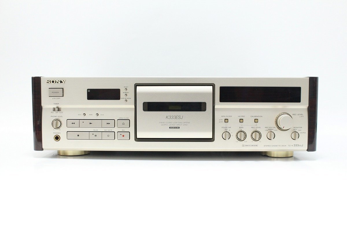 通電確認済 SONY カセットデッキ TC-K333ESJ リモコン RM-J703 ソニー テープコーダー オーディオ機器 現状品 11-D030X/1/160_画像2