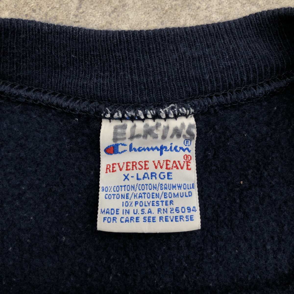 ● Champion REVERSE WEAVE チャンピオン リバース ウィーブ BIG アルファベット リバース スウェット USA製 ネイビー 紺 サイズXL 104_画像5