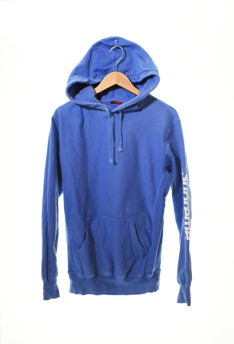 △ SUPREME シュプリーム 17SS Sleeve Patch Hooded Sweatshirt パーカー sizeM 青 ブルー 103_画像1