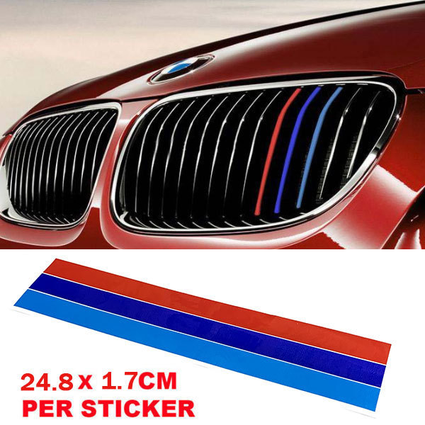 BMW フロントグリル テープ ストライプ シール ステッカー 3色 Mスポーツ カー用品 ポイント消化 Mサイズ 送料無料_画像1