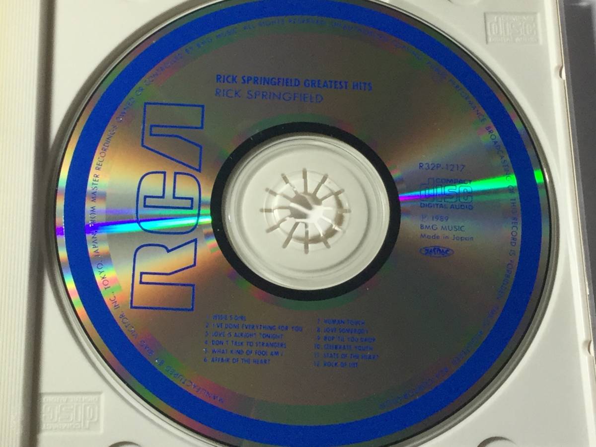 国内盤CDベスト12曲/AOR/リック・スプリングフィールド/グレイテスト・ヒッツ ♪ジェシーズ・ガール/ドント・トーク・トゥ・ストレンジャー_画像4